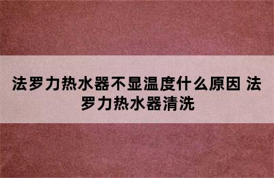 法罗力热水器不显温度什么原因 法罗力热水器清洗